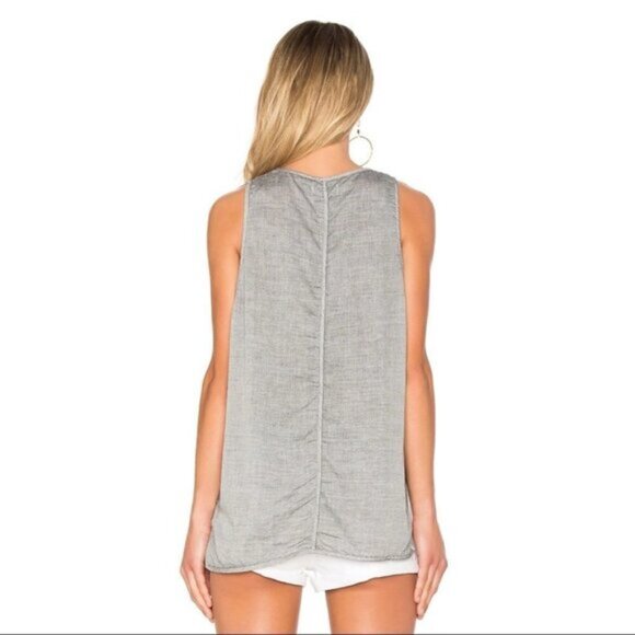 One Teaspoon Women’s Dirty work Tank Top Sleeveless Blouse Lace Up Gray - Picture 15 of 15